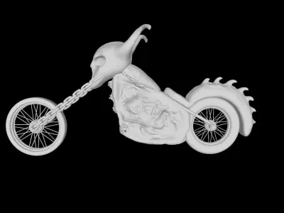 Ghost Rider Motorcycle Transformed 3D model