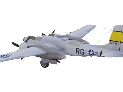 Douglas A-26 Invader Low-poly 3D model purchase