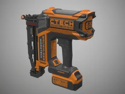 Nail Gun Battery Powered Low-poly 3D model