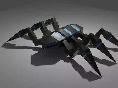 Robotic Spider Low-poly 3D model