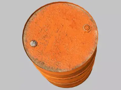 rusty metal barrel red Low-poly 3D model