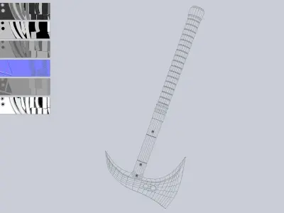 Combat axe Low-poly 3D model purchase