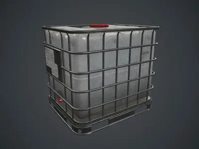 Water Plastic Tank PBR Game Ready Low-poly 3D model