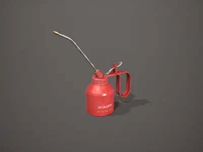 Red Oil Can Low-poly 3D model