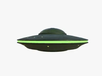 Alien Spaceship UFO B05 Dark Green - Sci Fi Spacecraft Design Low-poly 3D model