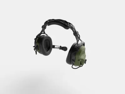 Pilots Headset Low-poly 3D model