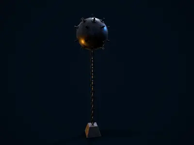 Sea Mine Low-poly 3D model