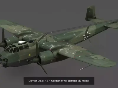 WWII Luftwaffe Bomber Fighter Bundle  5 Elite 3D Models 3D Model Pack