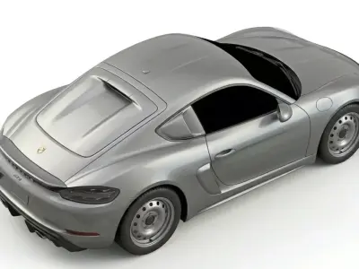 Modern Mid Engine Silver Sports Coupe 3D model