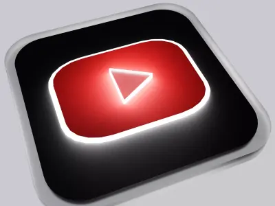 YouTube Logo 3D Free 3D model