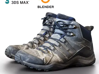 Damaged Boots Low-poly 3D model