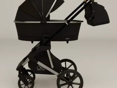 Realistic Baby Stroller Sweet BABY 3D model