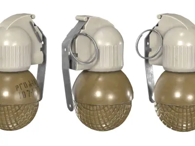 Military Game Ready RGO and RGN Soviet Grenades Low-poly 3D model
