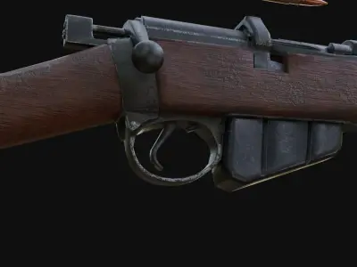 Lee Enfield MK III and Bayonet Free low-poly 3D model