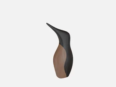 Wood penguin Low-poly 3D model