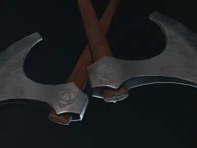 Medieval Fury AXE Low-poly 3D model