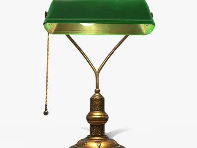 Antique table lamp Low-poly 3D model