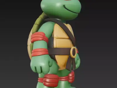 Cartoon Ninja Turtle Low-poly 3D model