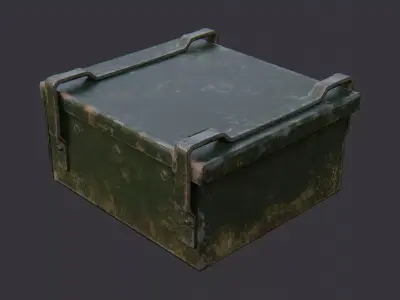 USA Field Cooking Burner Box Low-poly 3D model