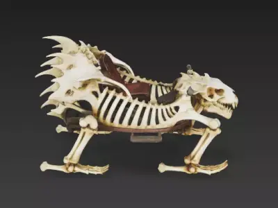 Bone-Runner Skeletal Desert Skiff 3D Model Low-poly 3D model
