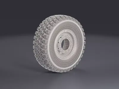 Military truck wheel 3D model purchase