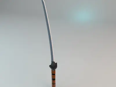 Low Poly Katana Sword - Game Ready Low-poly 3D model