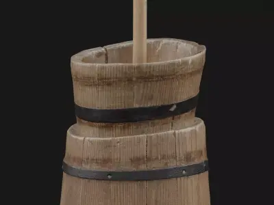 Butter Churn Low-poly 3D model