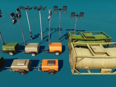 Military Supplies Stylized Low-poly 3D model