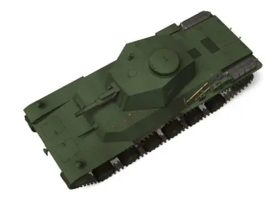 Type2 Artillery tank Ho i 3D model