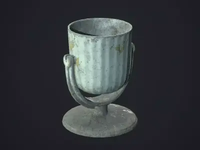 Garbage can Low-poly 3D model purchase