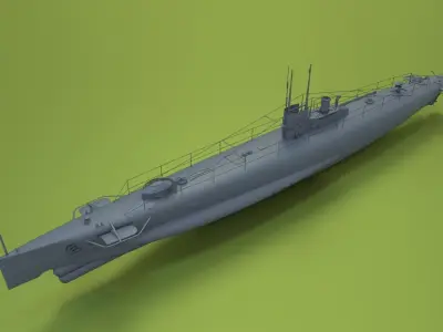 HMS Swordfish Submarine Low-poly 3D model