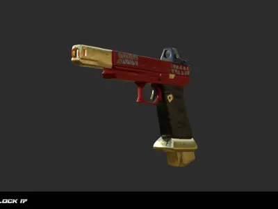 Custom Glock 17 Low-poly 3D model