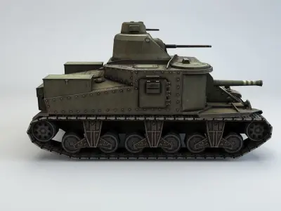 Low Poly M3 Lee medium tank Low-poly 3D model