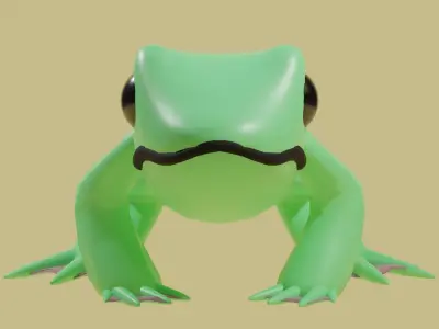 Cute Frog lv2 3D model