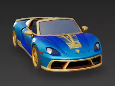 The Nile Nomad Pharaoh Sports Car 3D Model Low-poly 3D model