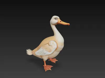 Brown Duck 3D Model Basic - Low Poly Simple Low-poly 3D model