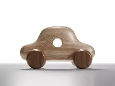 wooden toy car 3D model