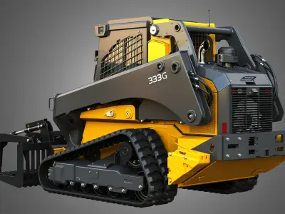 333G Compact Track Loader with Forestry Package - Rock Grapple 3D model
