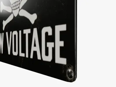 Vintage electric danger sign 3D model