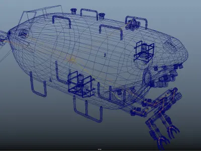 china Jiaolong submersible  Low-poly 3D model