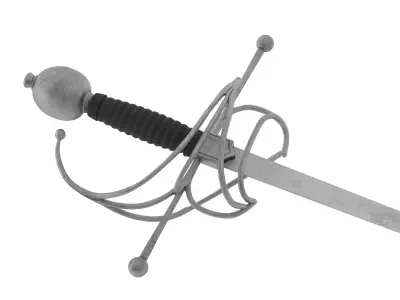 Rapier sword Low-poly 3D model