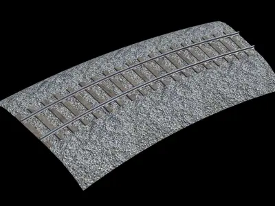 Railroad Tracks Low-poly 3D model purchase