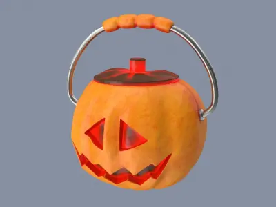 Jack-o-Lantern Smirkface Bucket 3D model