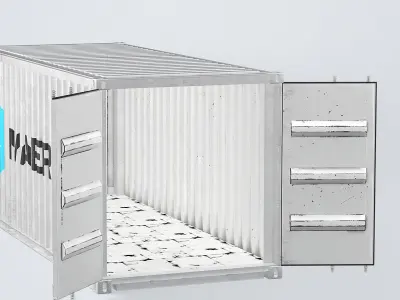 Container 20ft Grey 3D model