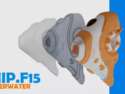 SHIP F15 underwater or submarine 3D model
