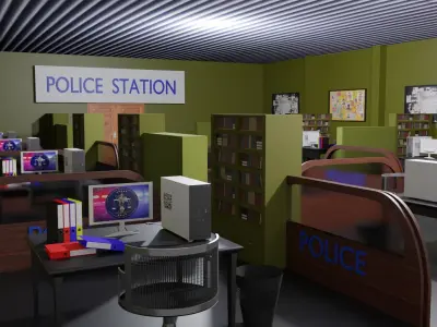 Police Station Interior  Low-poly 3D model