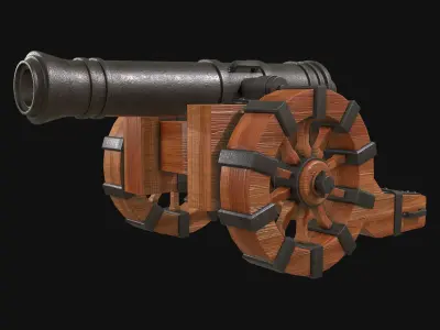 Cannon 2 Low-poly 3D model