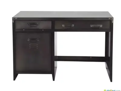 Black Metal Industrial Desk 3D model