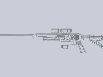 Scifi military gun Low-poly 3D model get