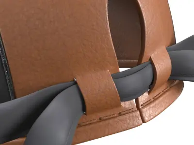 Falconry Hood with Black Panels Leather 3D model